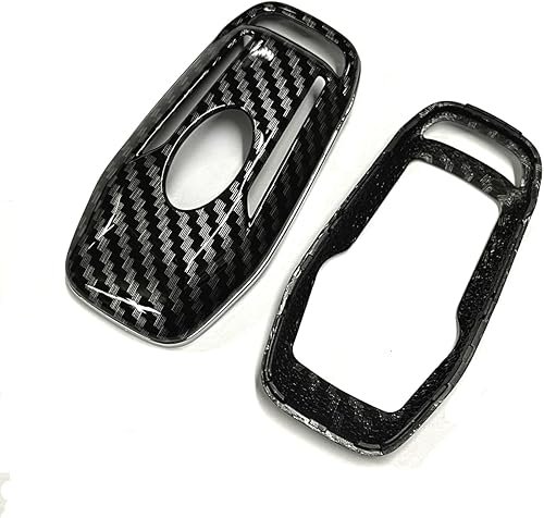 Miniatura 7 de Xotic Tech - Carcasa para llavero con diseño de fibra de carbono, color negro brillante, con llavero, compatible con Ford Fusion Mustang F-150