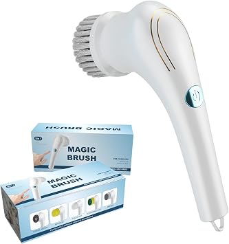 Electric Spin Scrubber Cordless Electric Cleaning Brush with 5 Replaceable Brush Heads, Cordless Scrubber Perfect, Power Spin Scrubber for Kitchen Wall Bathtub Window Sink Shoes