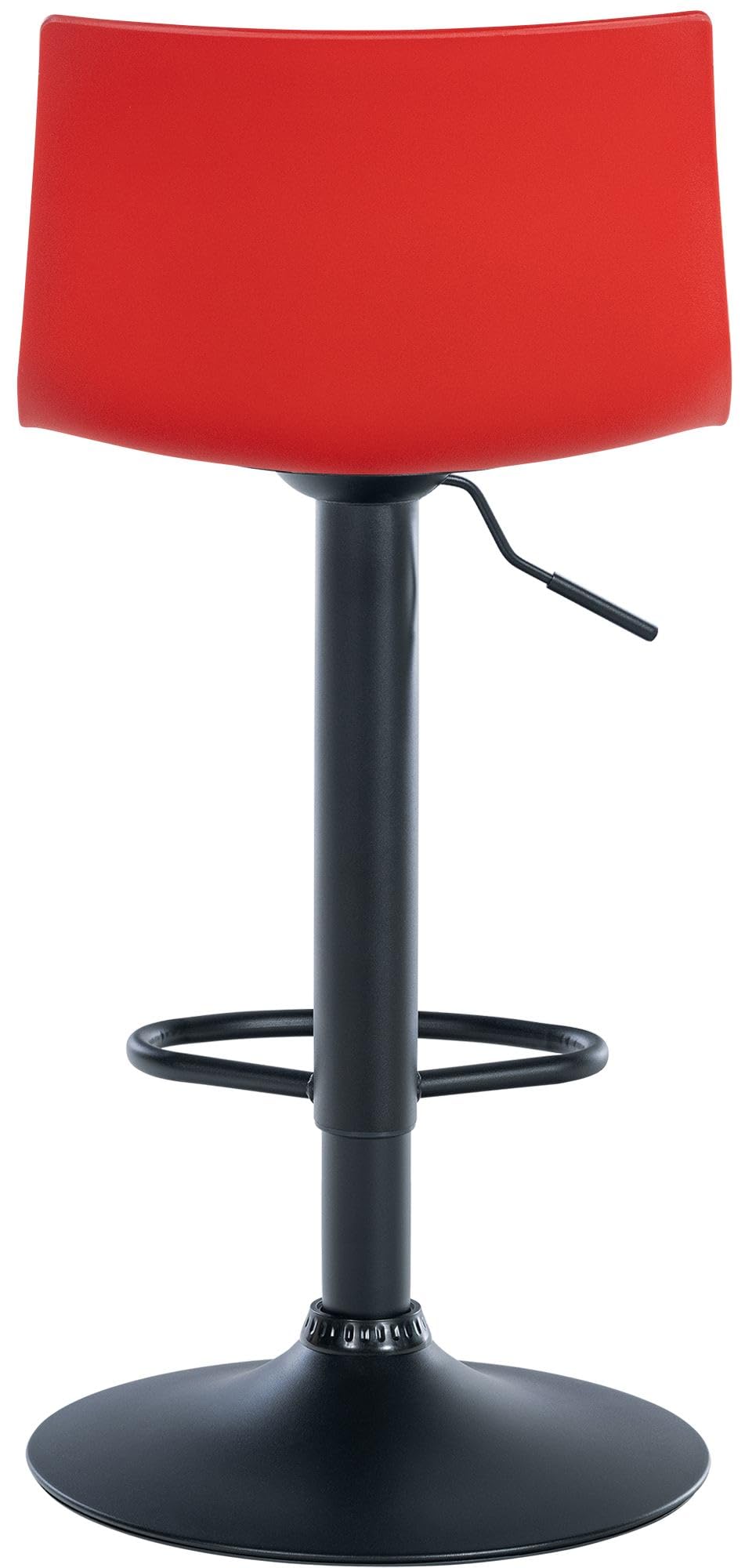 CLP Tabouret De Bar Branford I Design Moderne I Réglable en Hauteur I Dossier Confortable I Idéal pour La Cuisine Ou La Salle À Manger | Couleur Rouge Matériel Plastique