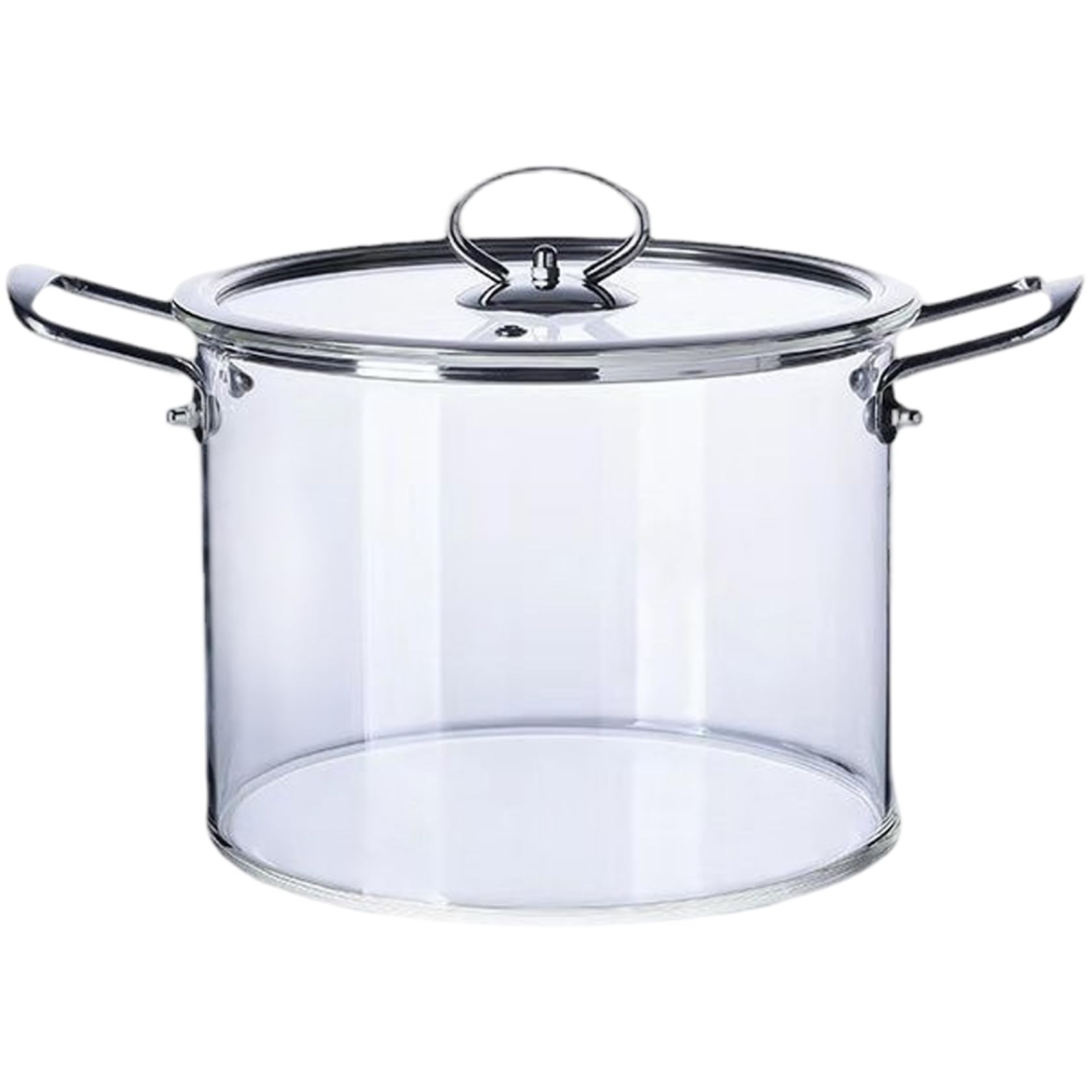 Glastopf mit Deckel, 4, 0 l transparenter Kochtopf mit doppeltem Edelstahlgriff, hitzebeständige Glastöpfe zum Kochen von Nudeln, Nudeln, Suppe, Milch