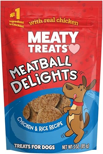 Meaty Treats Albóndigas con sabor a pollo y albóndigas para perros