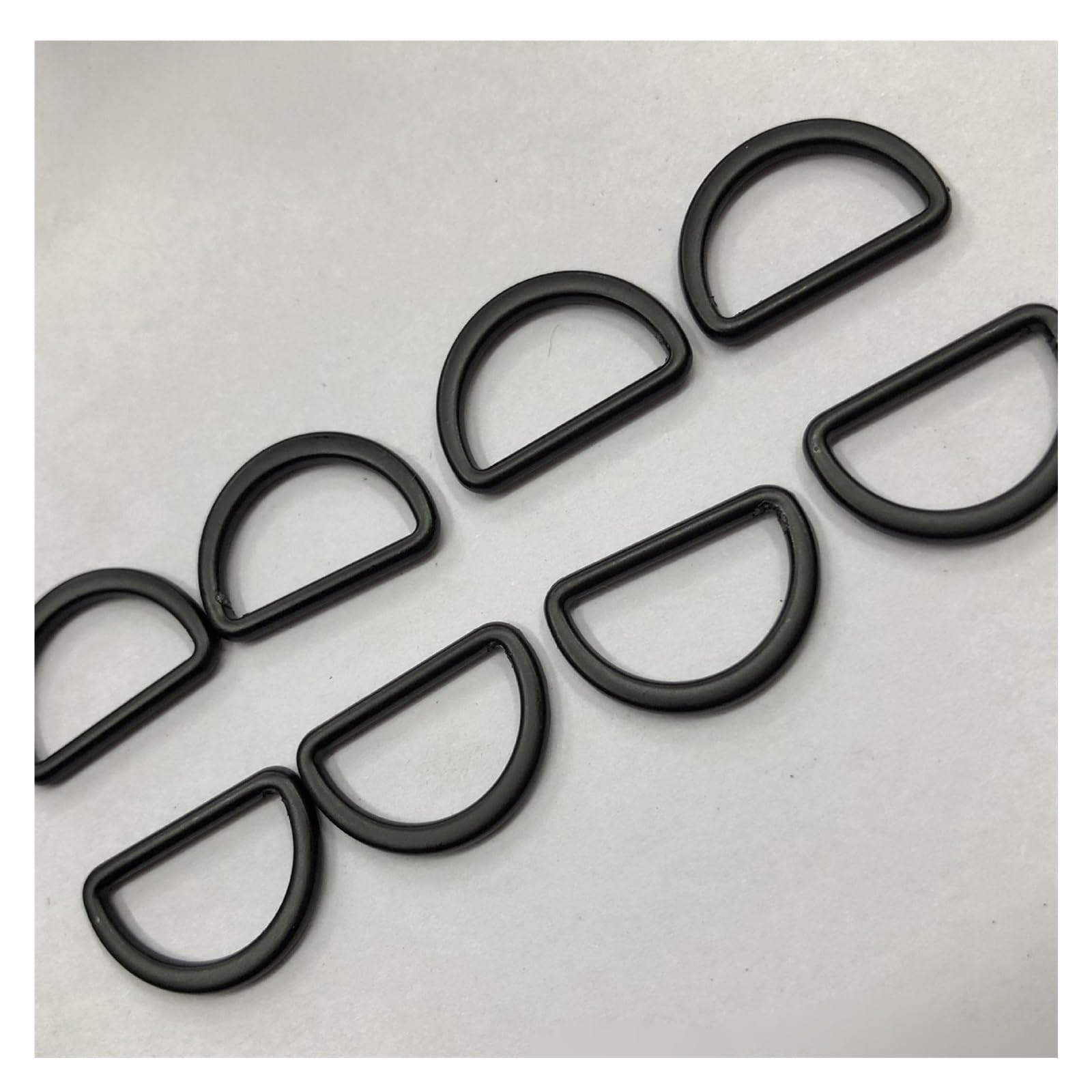 Metalowy pierścień D 16 mm metalowe czarne półokrągłe klamry typu D-ring, opakowanie 20 sztuk, do toreb, pasków, butów, strona internetowa DIY