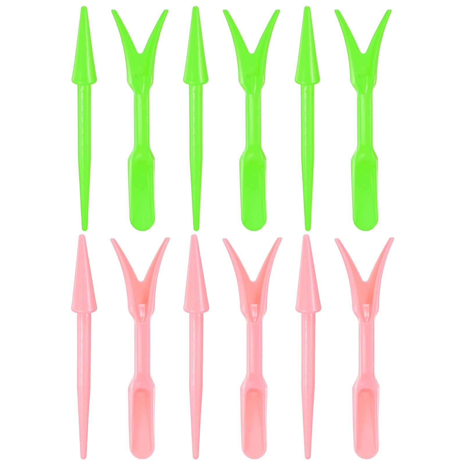 M METERXITY 12-Pack Mini Succulent Transplant Tool Plastic, Green, Pink