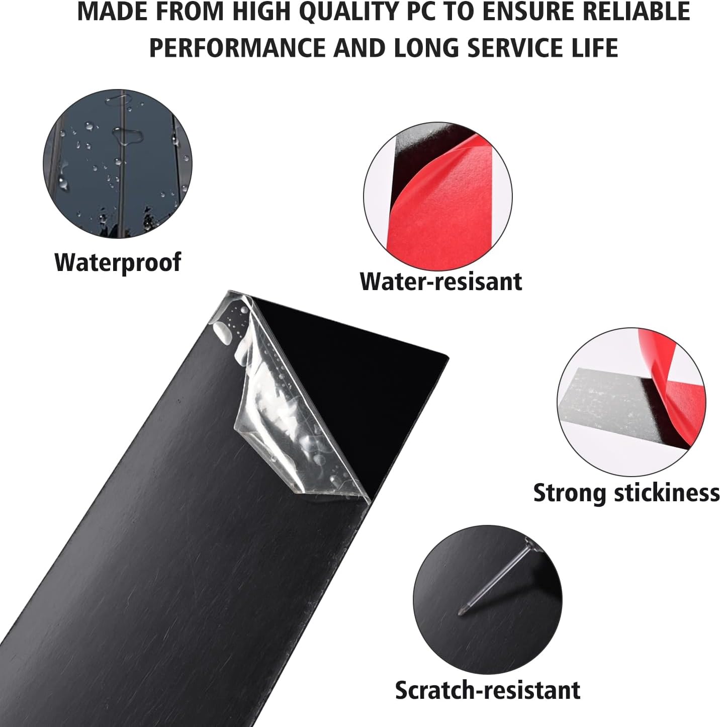 6PCS Glossy Black B C Pillar Trim Cover Center Window Rear Window Outer Pillar Post Panel Cover Anti-Scratch Molding Covers Stickers Decorative Exterior Accessories for Dodge Charger 2011‑2021