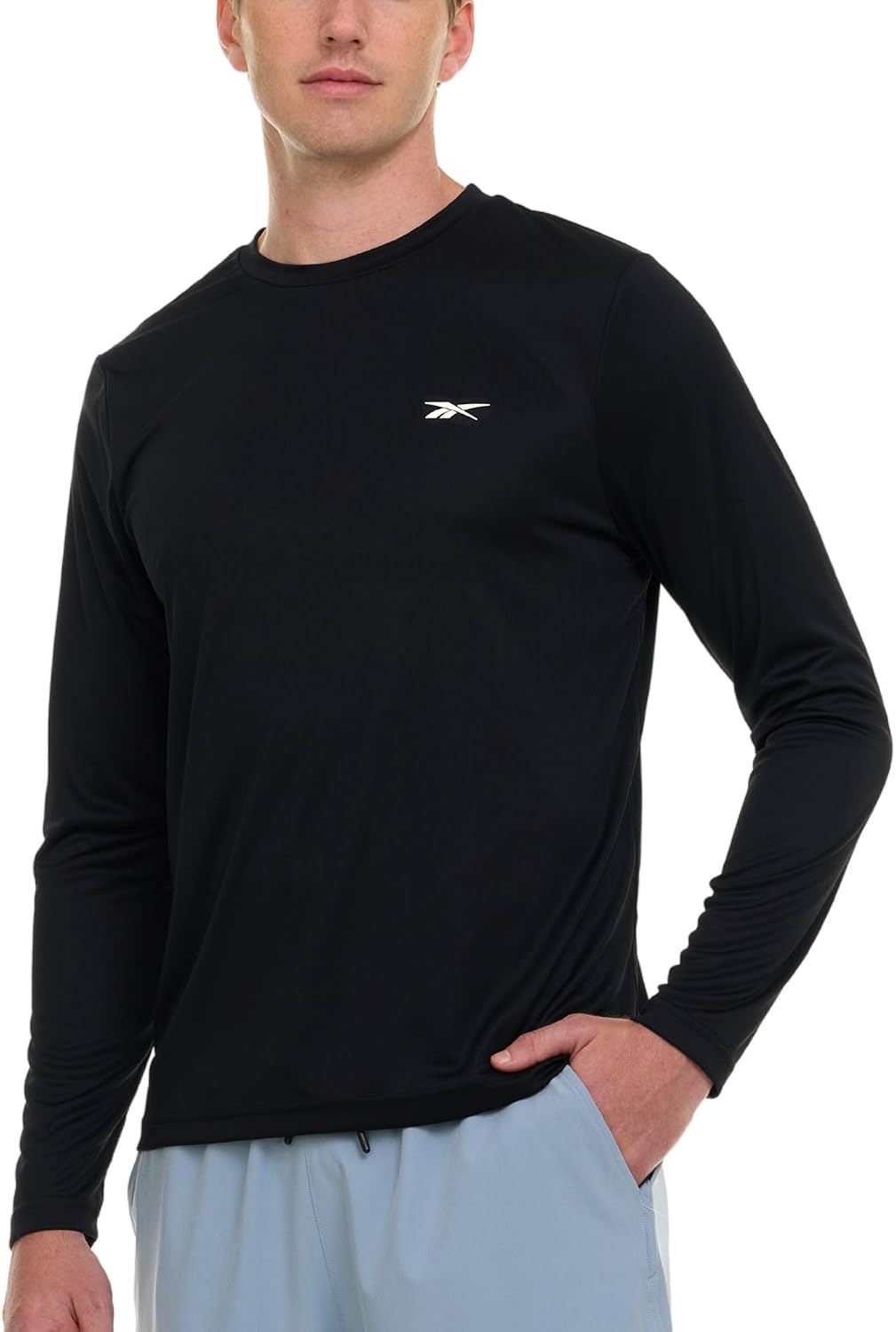 Reebok Rash Guard for Men, Long Sleeve Mens Swim Shirt, Fishing Hiking UPF+ 50 UV Protection