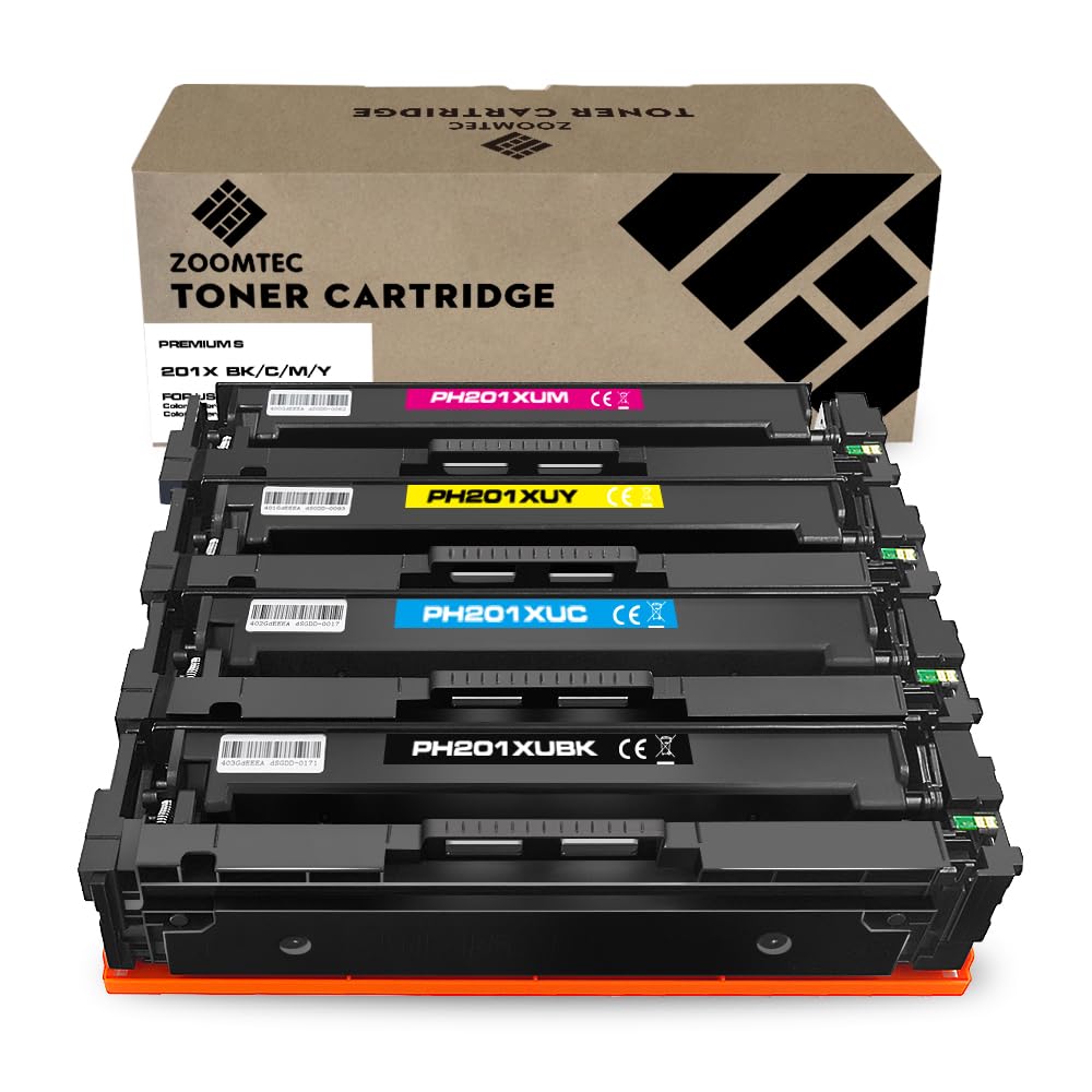 201X CF400X CF401X CF402X CF403X Cartuccia Toner compatibili per HP Color Laserjet Pro M252dw M252n MFP M277dw M277n M274n Stampante, 4 Pacchi