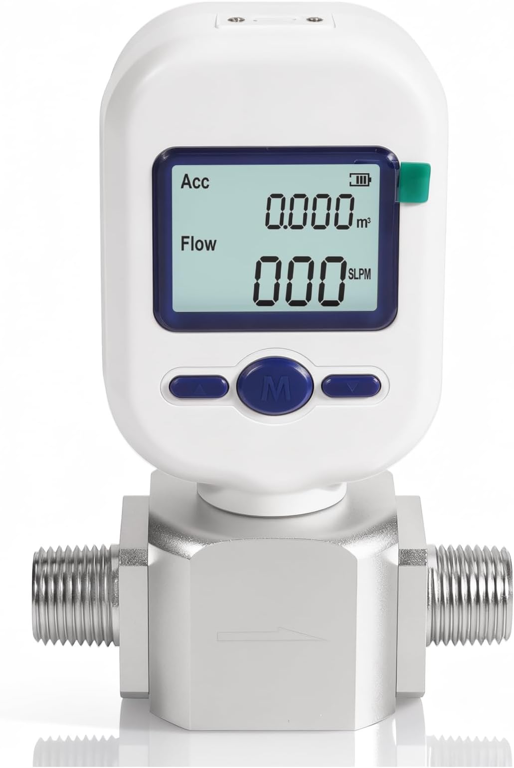 1/2" NPT Portable Digital Thermal Mass Flow Meter for Compressed Air, Nitrogen, Oxygen - 0-250L/min (15m³/h) High Capacity Flow Meter with LCD & RS485 Modbus (MF5712)