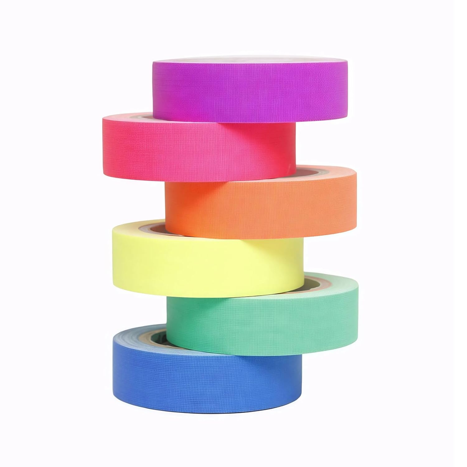 Elandy 6 Pack 1.5cm x 15 Meter Neon Gaffer Cloth Tape Glow in The Dark Fluorescent Cloth Tape Party Decor