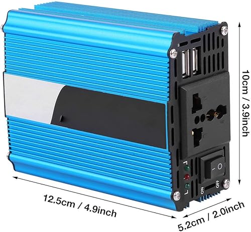 Miniatura 4 de 500W DC 12V a AC 220V-240V pico 600W convertidor de coche adaptador USB dual