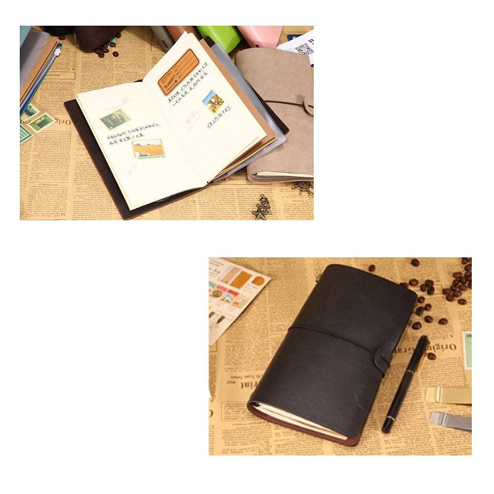 Hztyyier Classic PU Leather Travel Notebook, Refillable Journal Diary with Buckle Strap, A6 Size Notepad for Men Women - Image 2
