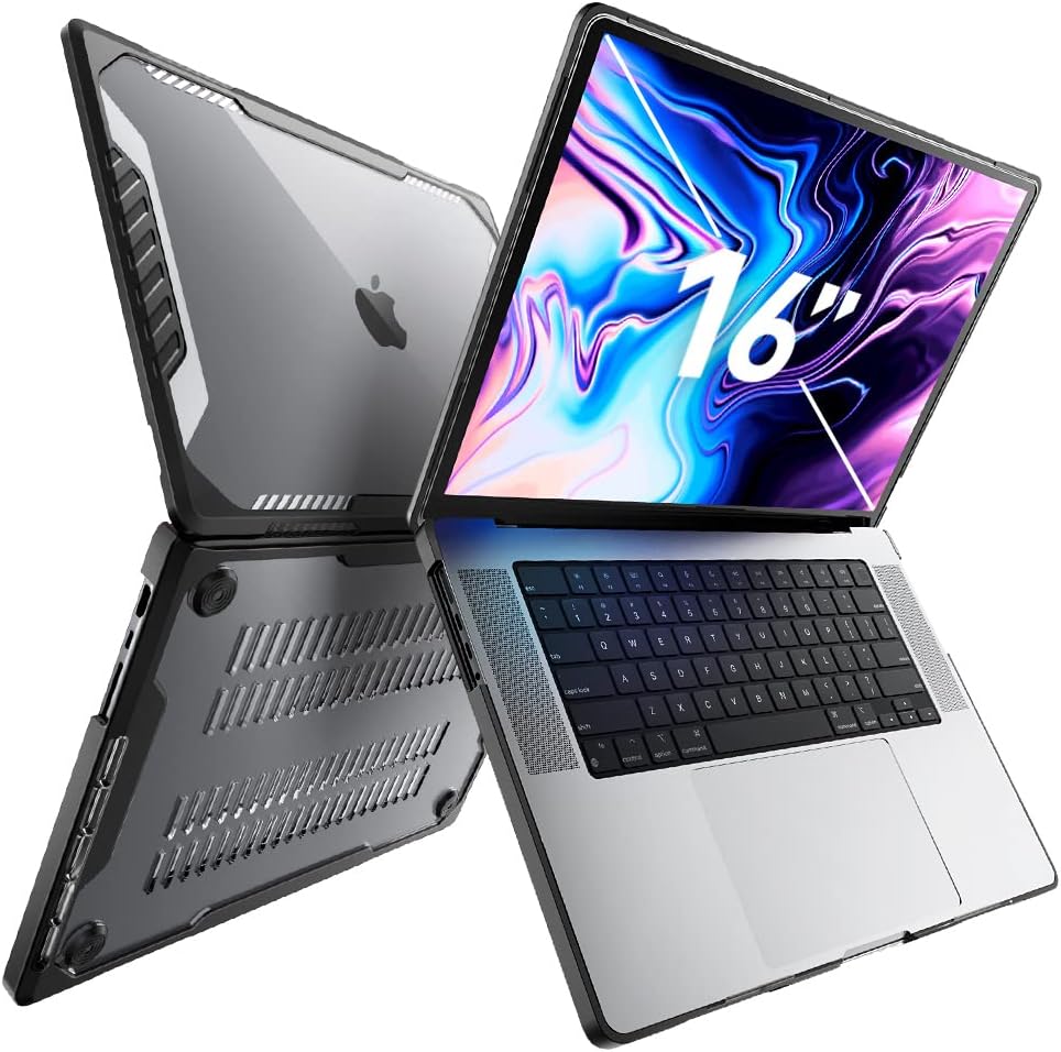 SUPCASE Unicorn Beetle Case for MacBook Pro 16 Inch (2023/2021 Release) A2780 M2 Pro / M2 Max & A2485 M1 Pro / M1 Max Case with Touch ID (Black)