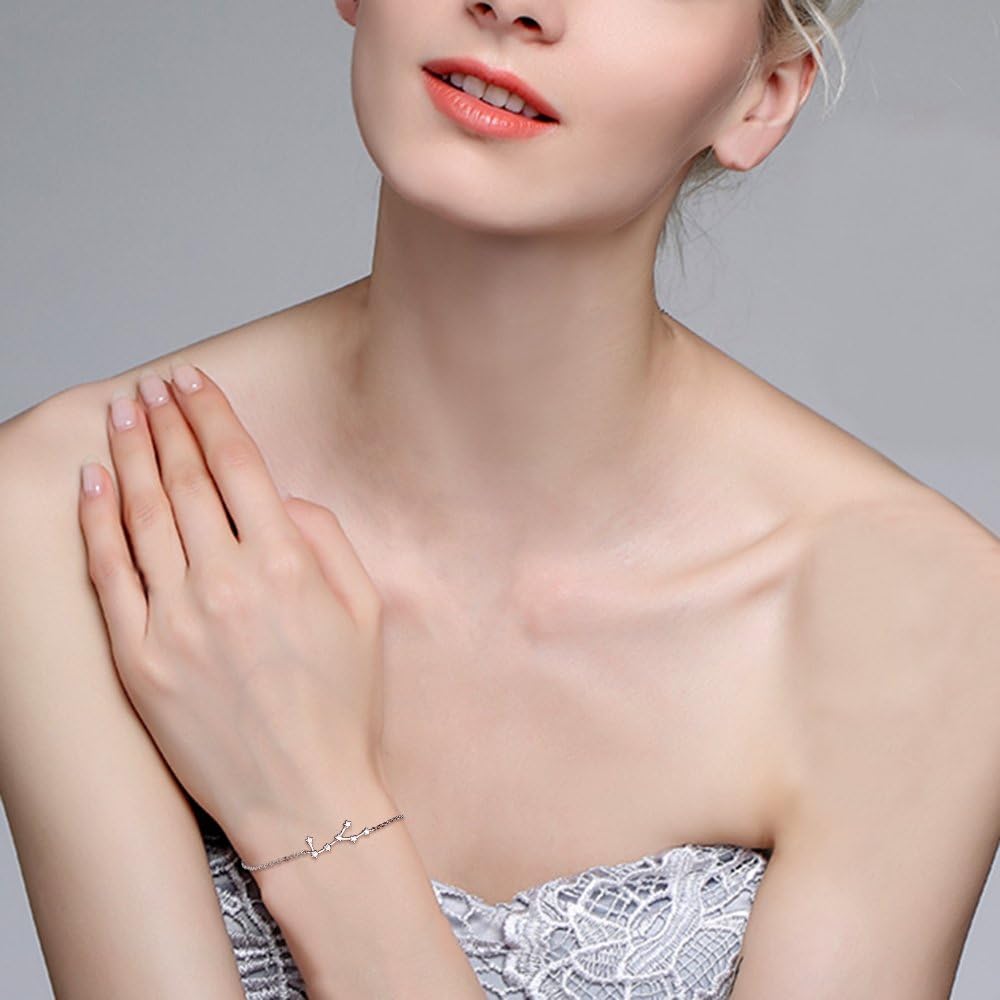 BriLove Gifts for Mom Women 925 Sterling Silver CZ Horoscope Zodiac 12 Constellation Astrology Link Bracelet for Mothers Day/Valentines Day/Birthday/Christmas/Anniversary - Image 2