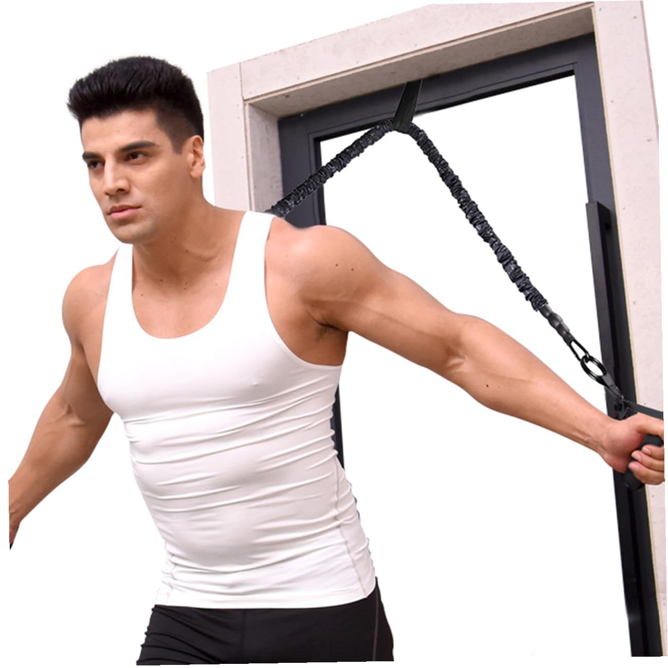 Yoga Trainingsseil mit Widerstandsband, Schwarz 1 Satz