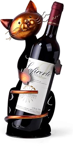 Drincarier Soporte de vino para decoración de gatos, soporte para botellas de vino, regalo para los amantes de los gatos