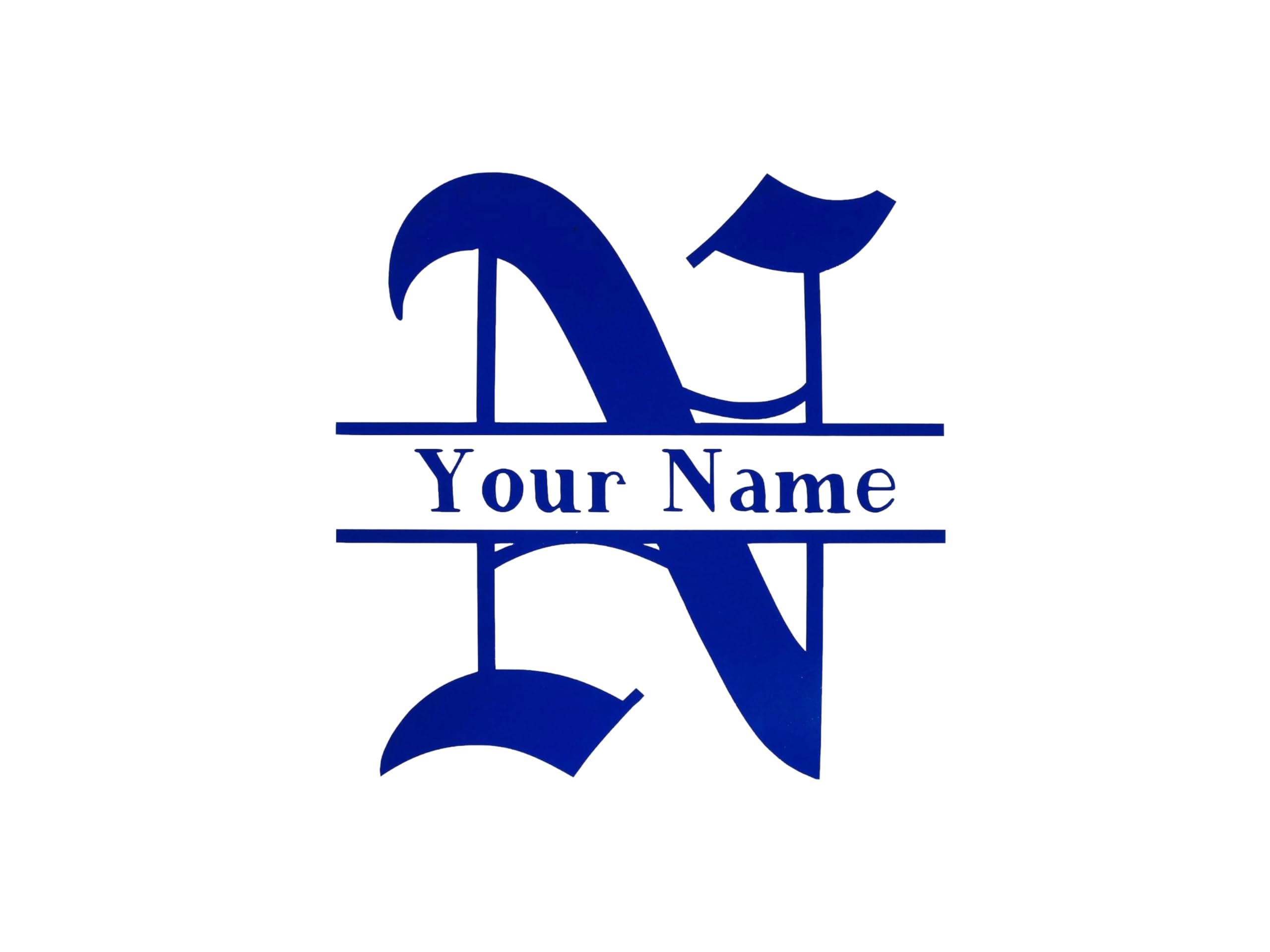 WickedGoodz Custom Old English Split Monogram Vinyl Decal - Personalized Initial Sticker, for Tumblers, Laptops, Car Windows - Family Gift