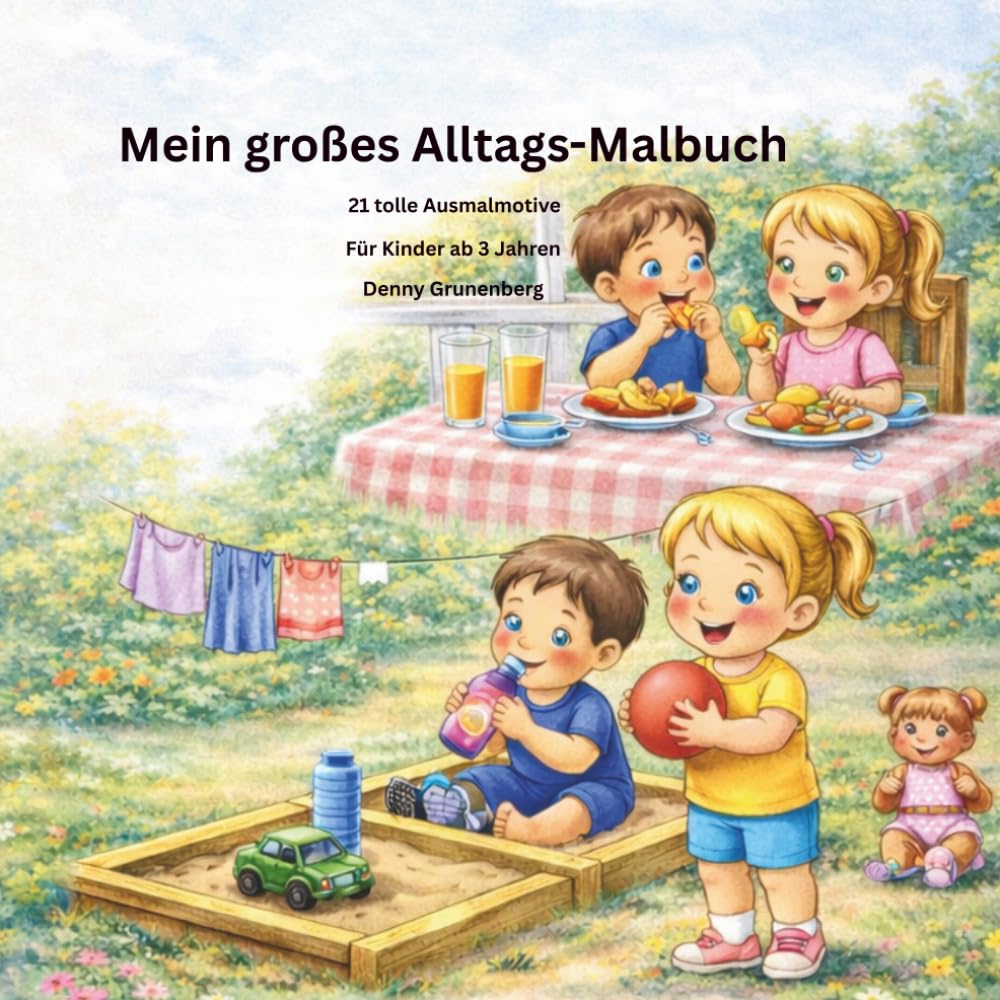 Mein großes Alltags-Malbuch: 21 tolle Ausmalmotive für Kinder ab 3 Jahren (Kinder Malbuch Reihe)