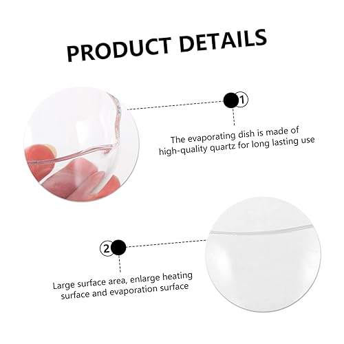 Miniatura 5 de Gatuida Plato de evaporación de cuarzo, recipiente de vidrio para terrario, recipiente de evaporación de laboratorio, recipiente de evaporación,