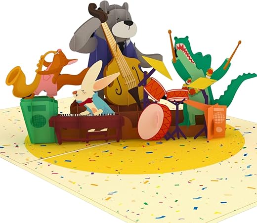 Birthday Band Pop Up Card, Birthday Card for Kids, Grandson, Granddaughter, Happy Birthday Card, Kids Birthday Gift