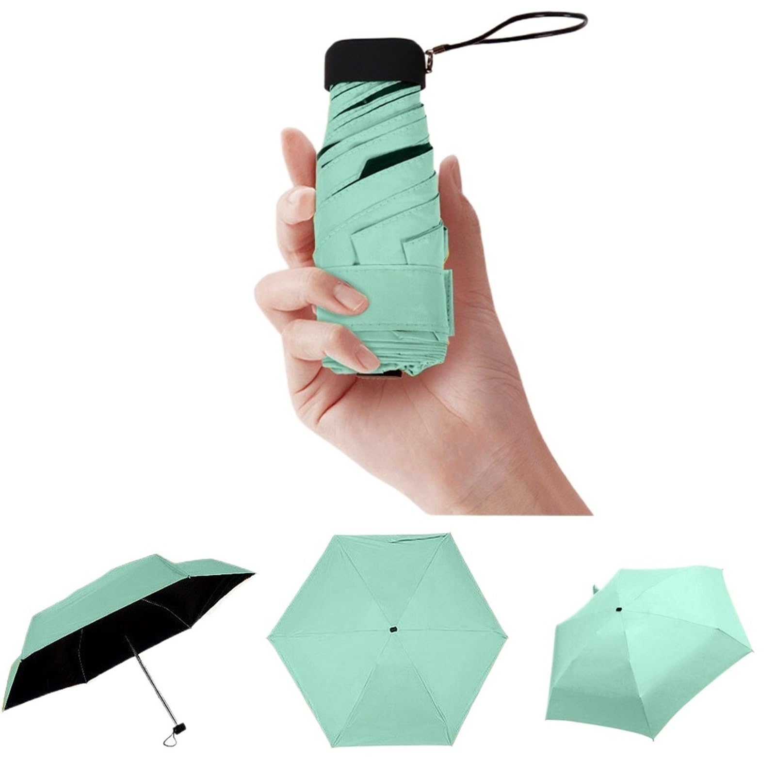 Płaski mini parasol kieszonkowy parasol przeciwsłoneczny UV parasol podróżny lekki