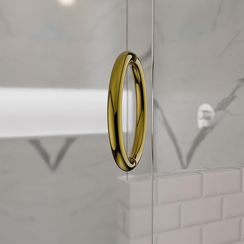 Miniatura 53 de BRIXWELL HC-6BTB-ACP - Manija de puerta de ducha de estilo circular de centro a centro de 6 pulgadas, montaje trasero con cobre antiguo