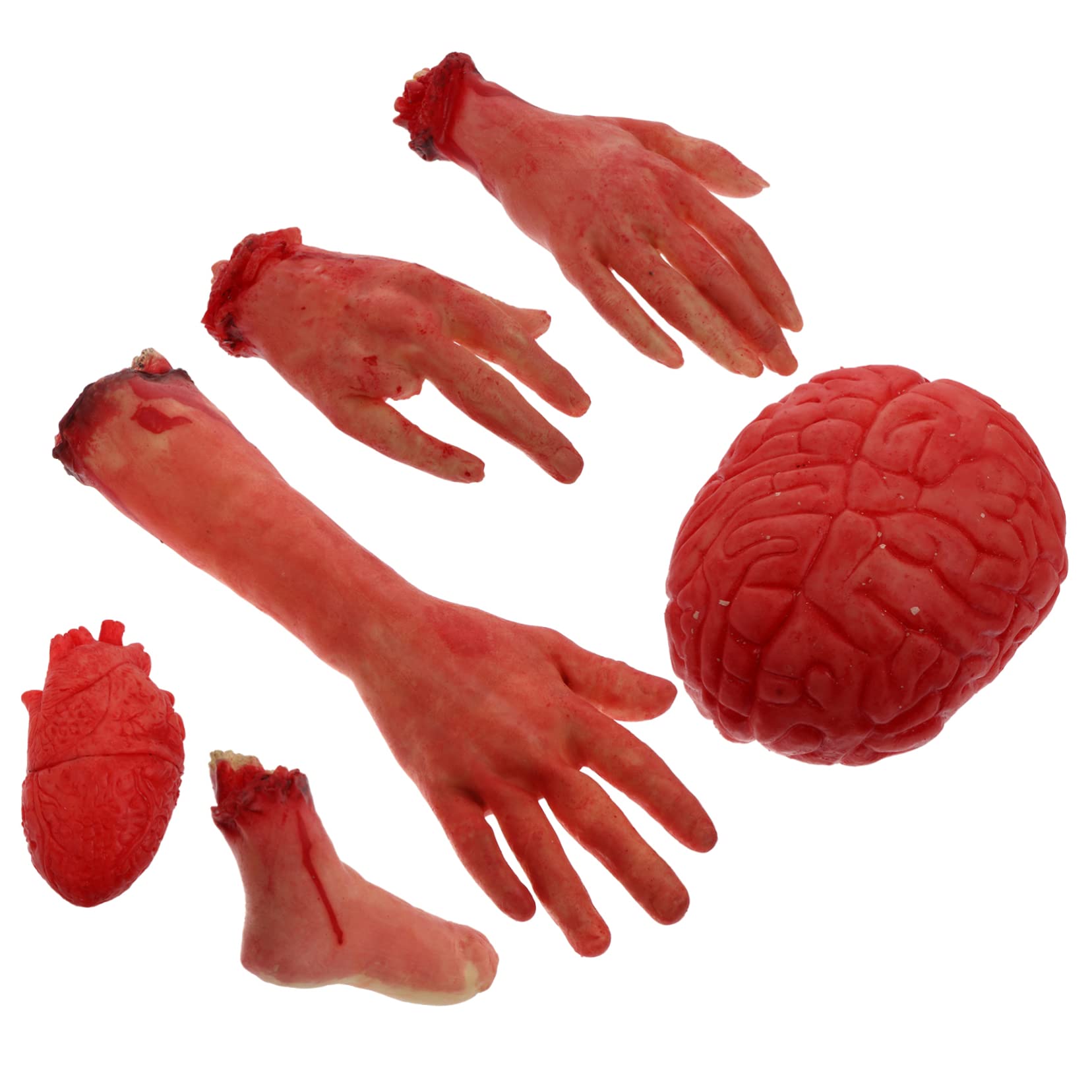 6stücke Teiliges Gruselige Halloween-Requisiten Realistische Abgetrennte Hände Und Füße Für Spukhaus Und Partydekoration Gruselige Accessoires Für Unvergessliche Feiern