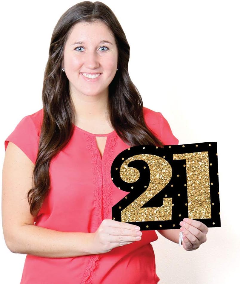 Big Dot of Happiness Finally 21 Girl - 21st Birthday - Yard Sign and Outdoor Lawn Decorations - 21st Happy Birthday Party Yard Signs - Set of 8