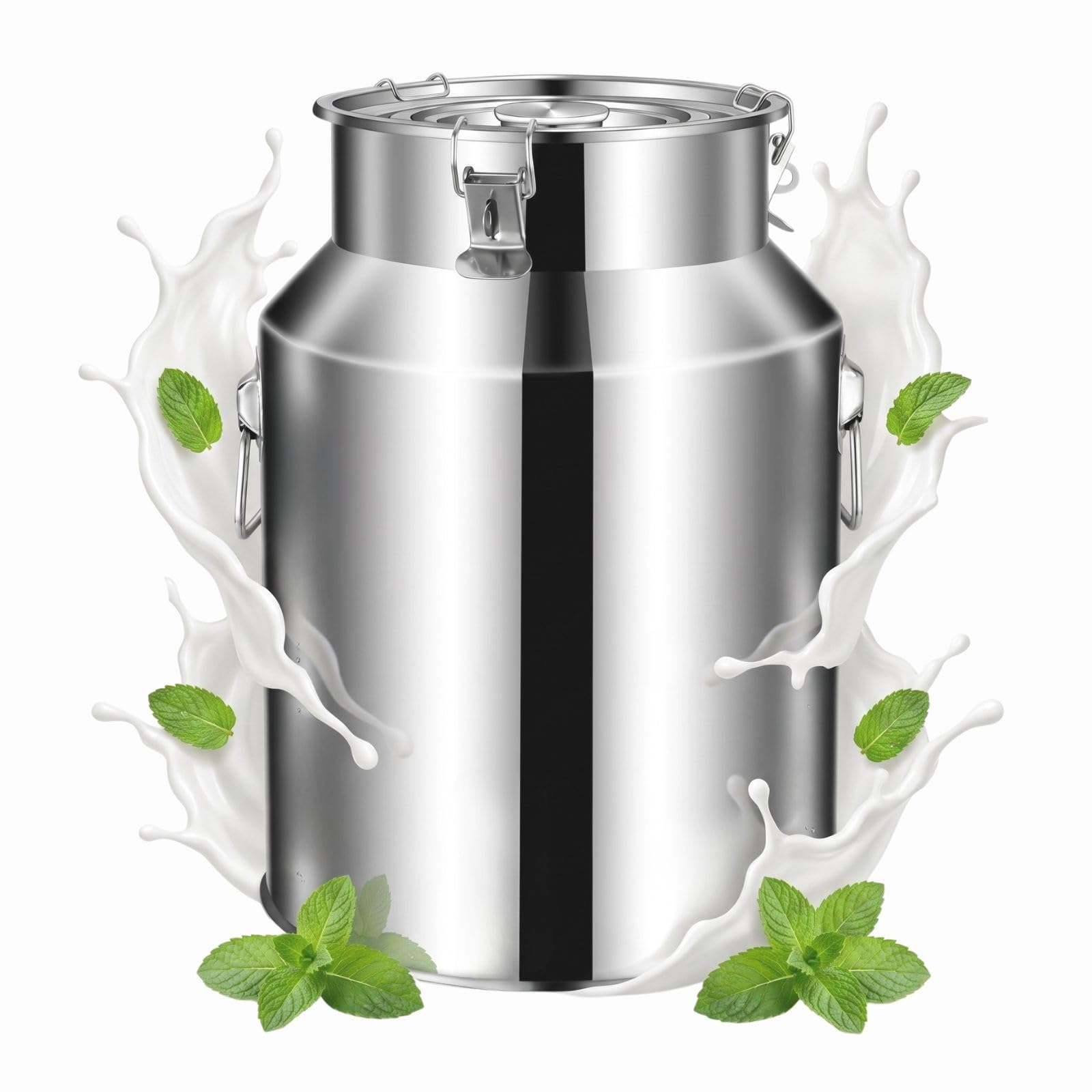 Contenitore per Latte in Acciaio Inox, Bidone Alimentare con Rubinetto | Tanica Ermetica Antiperdita per Olio Vino Acqua, Lattina con Coperchio per Cucina Fattoria Bar(No Spigot,64L/16.91Gal)