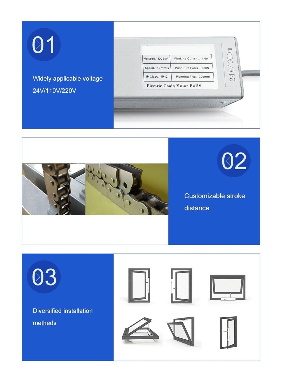 Kit Cancello Automatico, Di Apertura Della Finestra Apertura Elettrica Automatica, Telecomando Del Ricevitore operatore Della Finestra Della Catena Elettrica