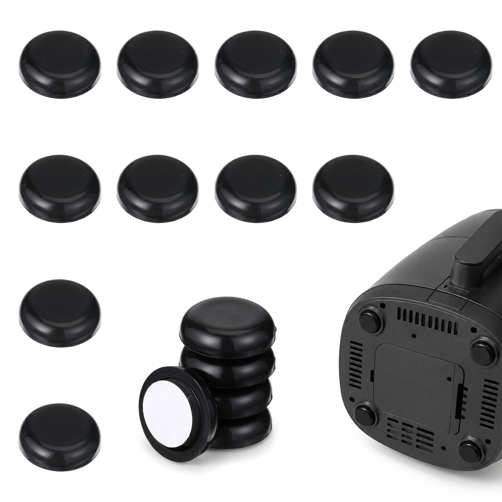 16 PCS Kitchen Appliance Sliders, Black Appliances Slider Self-Adhesive Small Kitchen Finds Appliance Slider Home Must Have Gadgets, Space Saving Easy Mover for Countertop Coffee Maker, Air Fryer