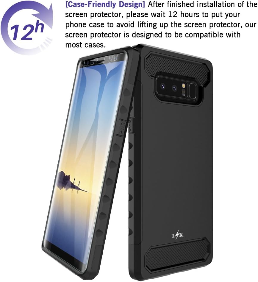 (3 Pack) LK Screen Protector for Samsung Galaxy Note 8, [Max Coverage] HD Clear Anti-Bubble Flexible Film