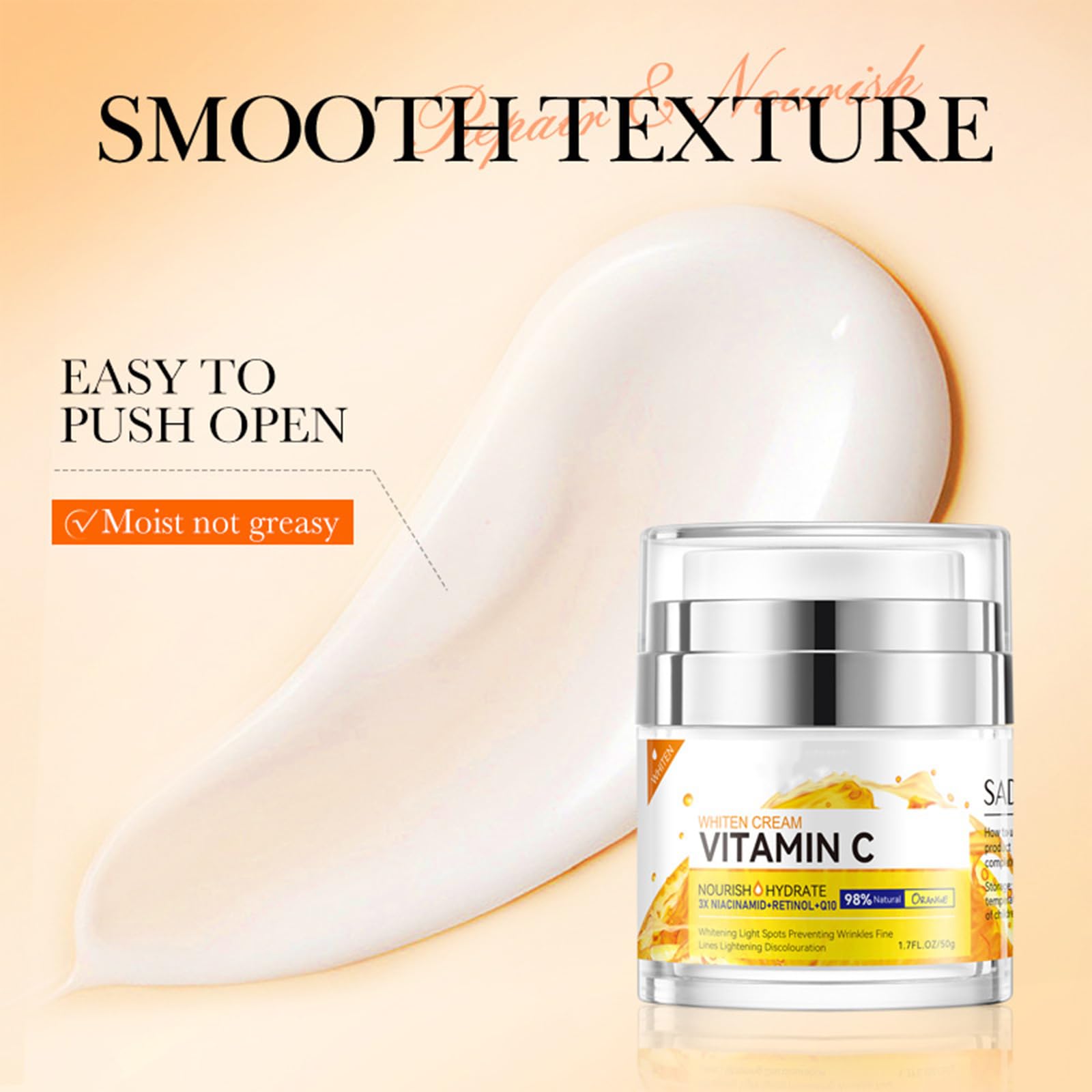 Brightening Face Cream, Vitamin C Face Cream With Niacinamid & Retinol - Image 4
