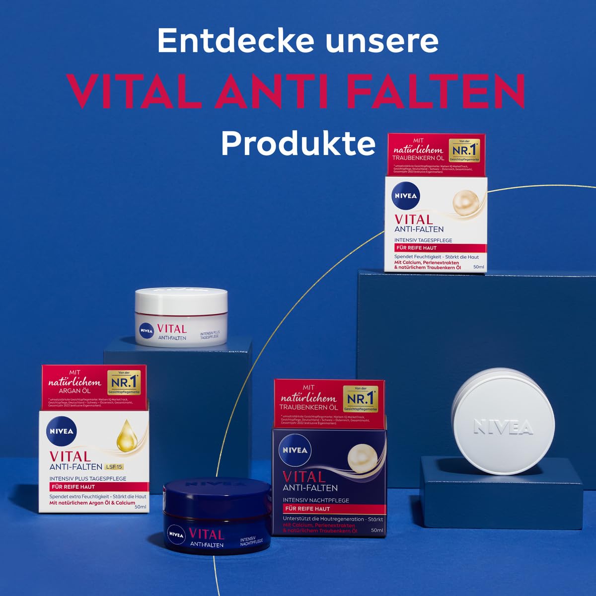 NIVEA Vital Daily Facial Cream for Mature Skin, Lightweight Day Cream with Natural Extracts and Nourishing Ingredients for Everyday Skincare, 50ml Jar
