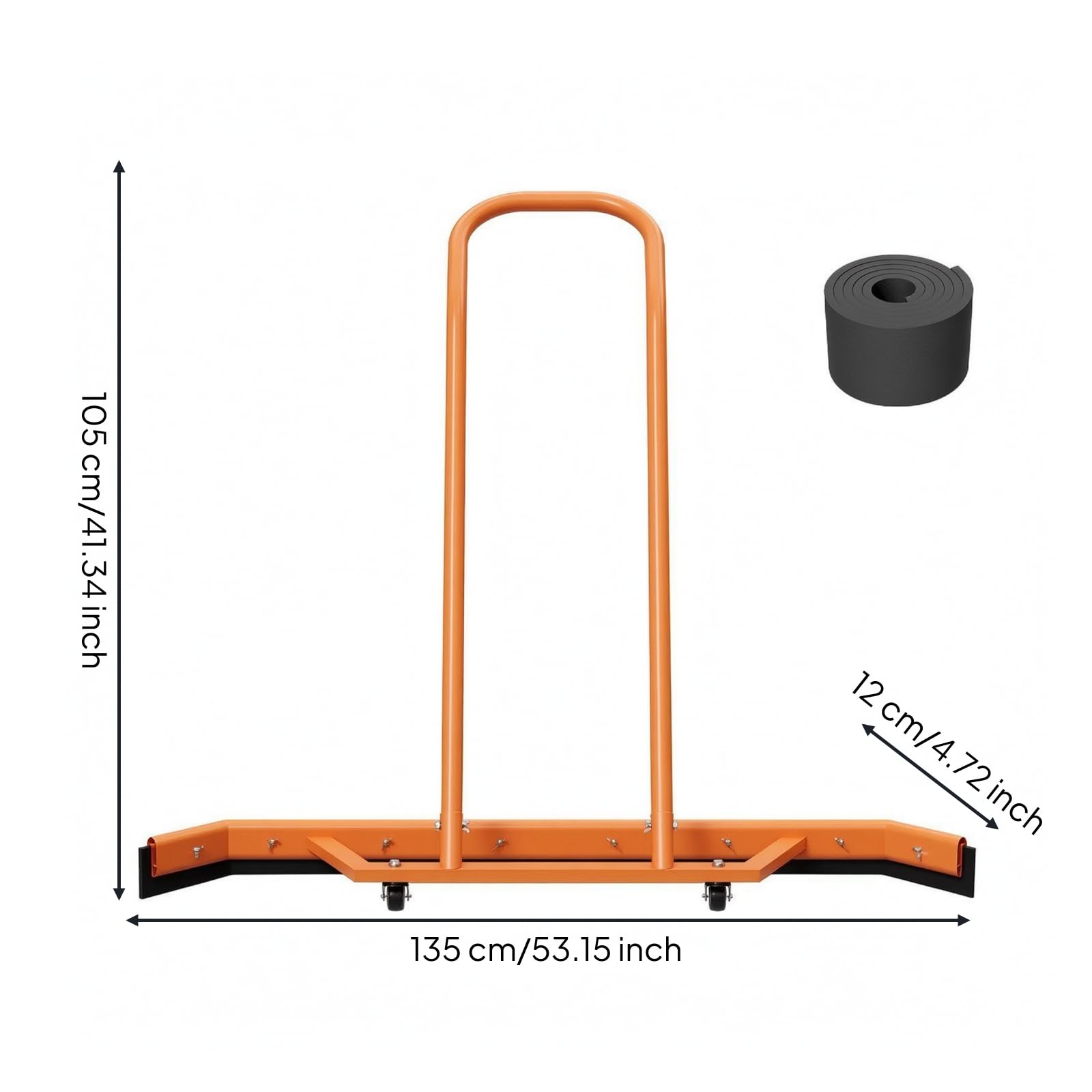Baoblaze Eau Sol Tranchant Large Ergonomique Raclte Sol à Res Robuste Raclte Poignée D'entrien, Orange