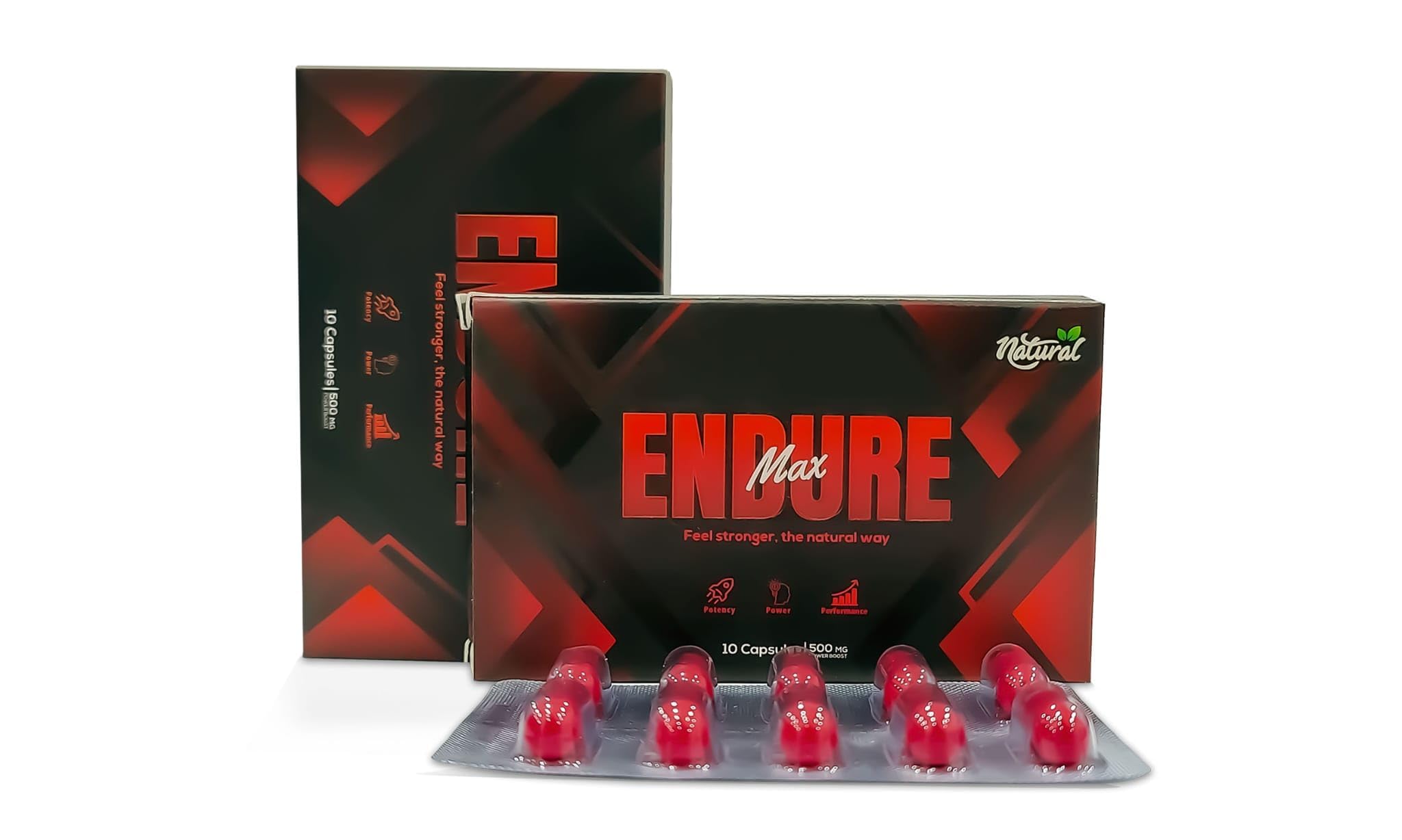 MAX Endure Supplement for Men - The Natural Way (10 Capsules) Energy Enhancer, Endurance Booster, Stamina Support & Fast Acting Supplements