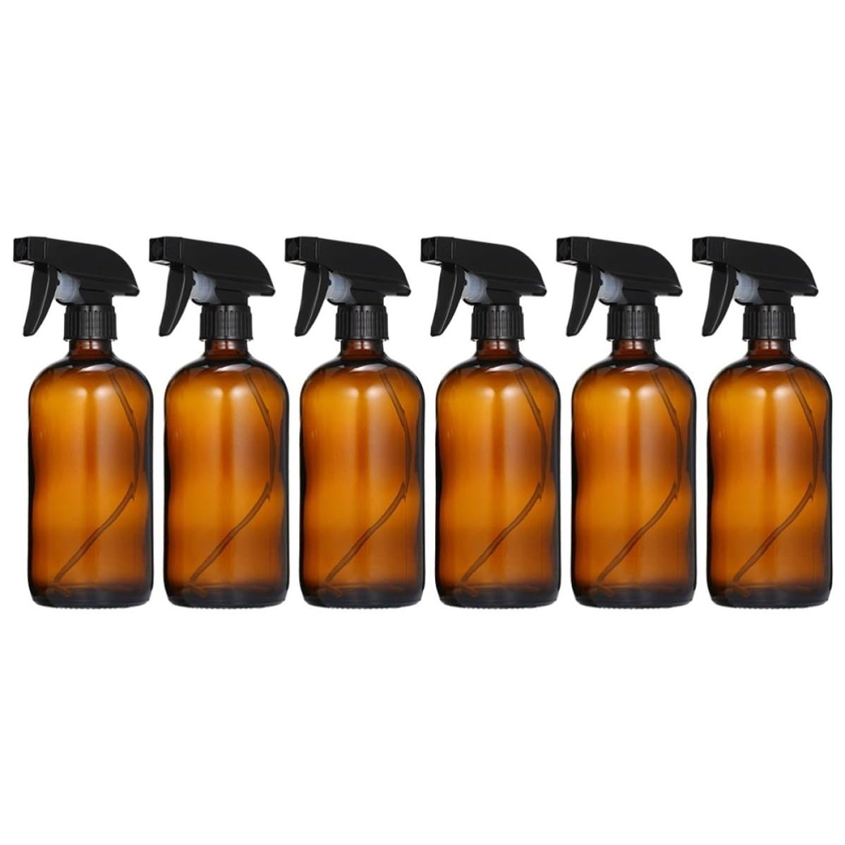 ABOOFAN 6 Stück Wiederbefüllbare Sprühflasche 500ml aus Braunem Glas