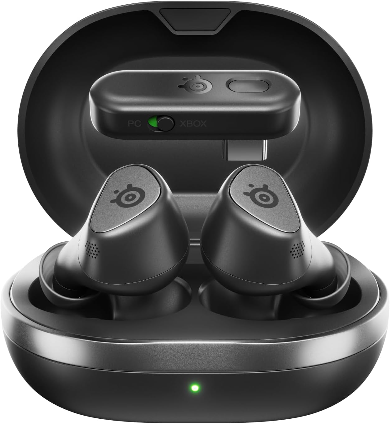 SteelSeries Arctis GameBuds for Xbox - Wireless Gaming Earbuds - 2.4GHz + BT 5.3 - ANC/Transparency - IP55 Water Resistant - 40H Battery - Wireless Charging - Xbox, PC, Switch 2, PS5, Mobile - Black