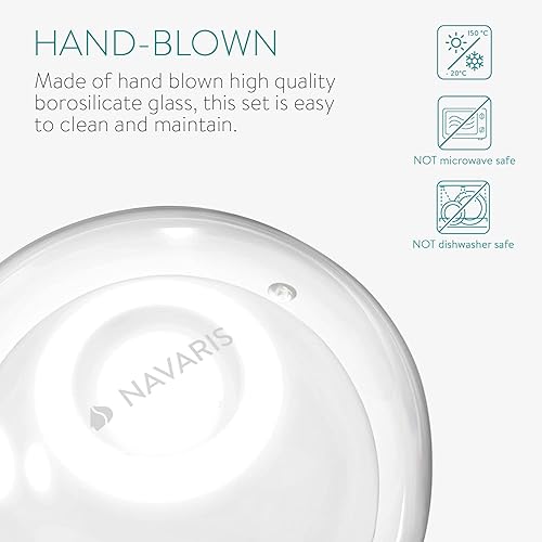 Miniatura 4 de Navaris Vasos de vidrio de doble pared, vasos con aislamiento térmico para café, té, latte, capuchino, bebidas calientes y frías, 15 onzas cada uno