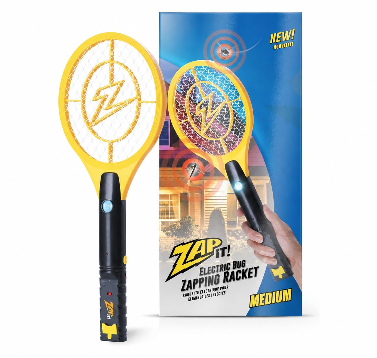 Raquette moustiques rechargeable ZAP IT! pour des soirées d'été sans nuisibles