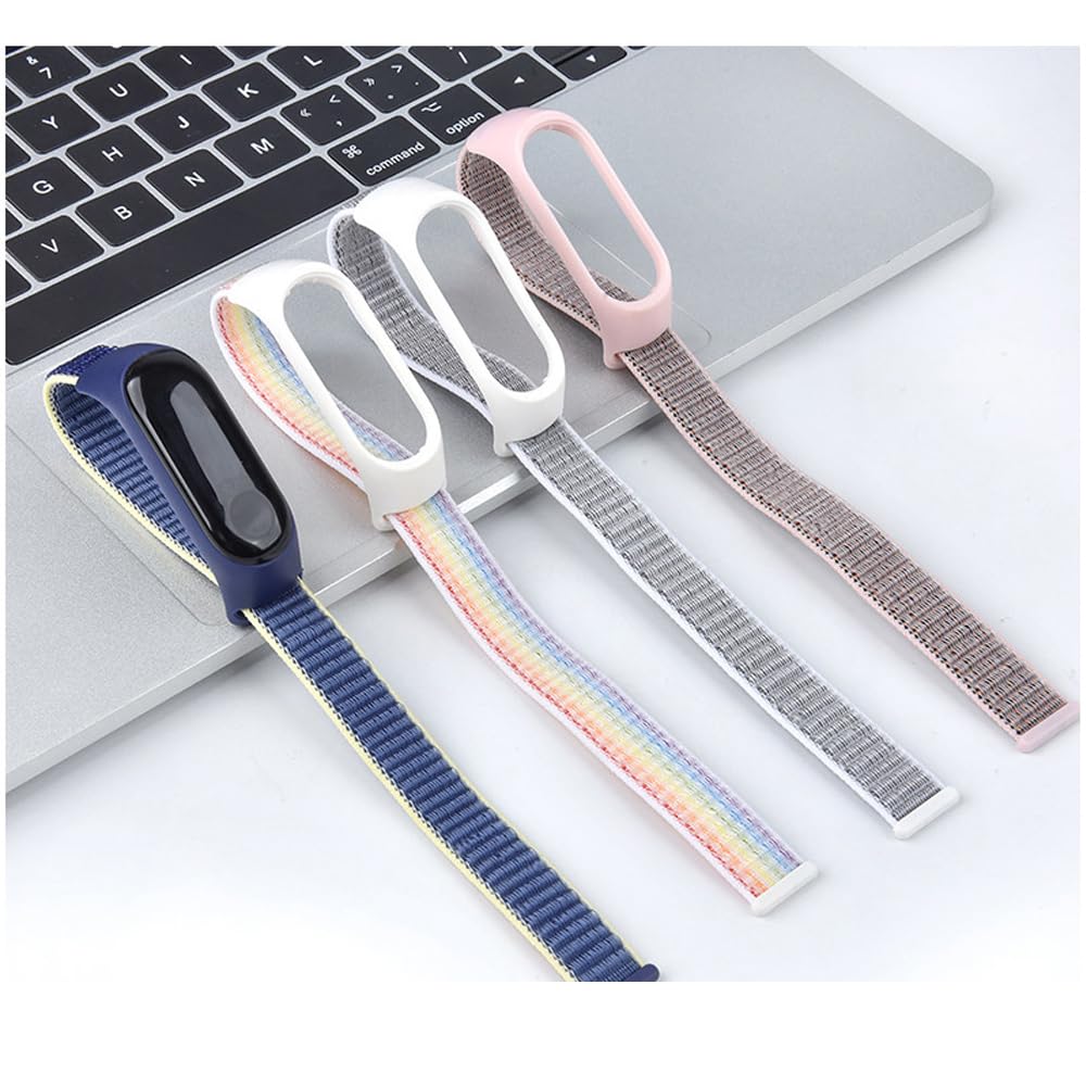 FYISWHO Oddychający pasek sportowy do Xiaomi Smart Band 7 / Mi Band 6 / Band 5 / Band 4 / Band 3, nylonowa bransoletka zamienna do Amazfit Band 5