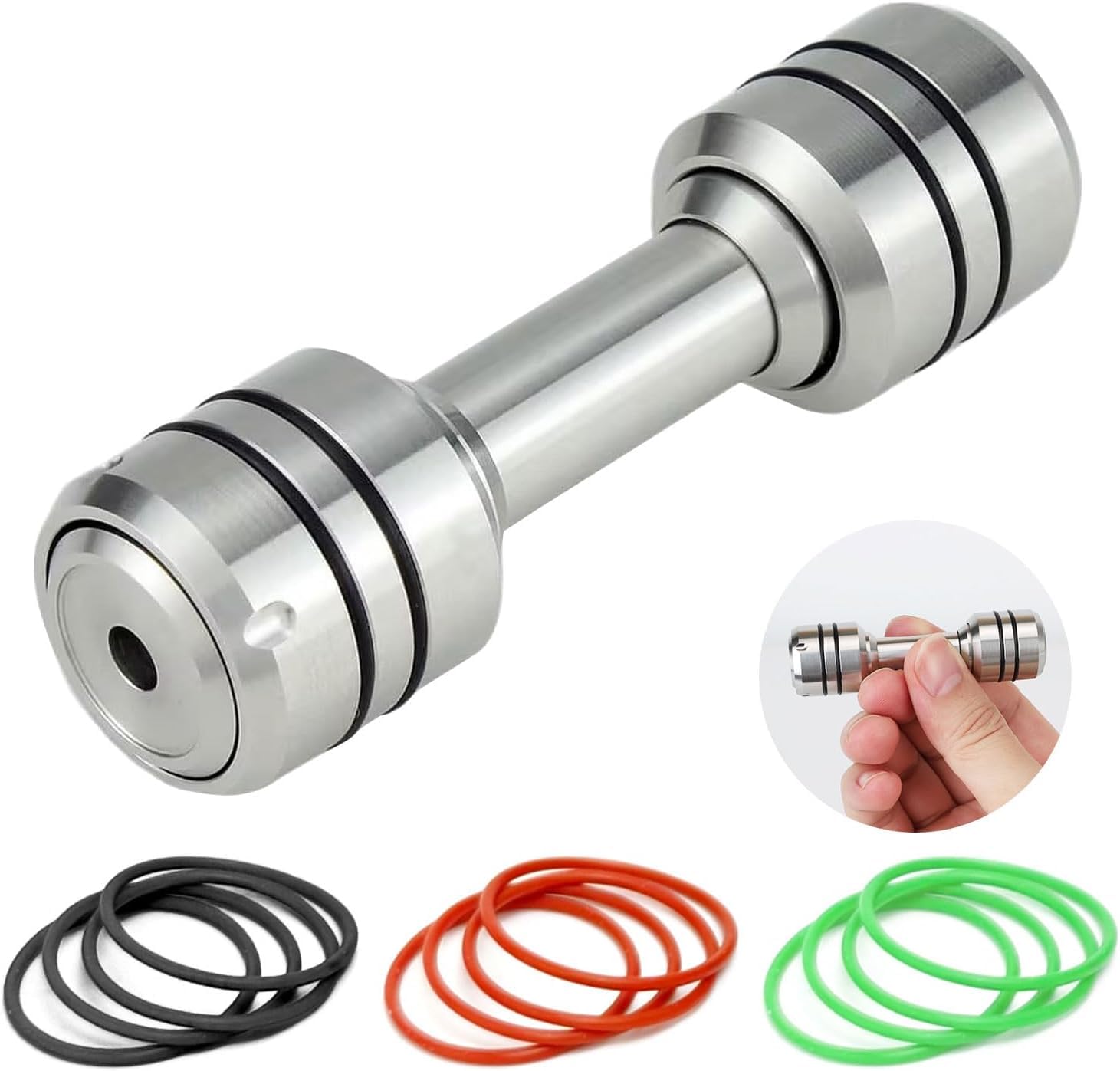 HengLiSam Finger Dumbbell Fidget Toys, Metal Knuckle Roller Fidget Spinners, Stainless Steel Toy for Anxiety ADHD, Cool Office Gadgets Gift for Dad Teens, Fidgets Toy for Men and Kill Time