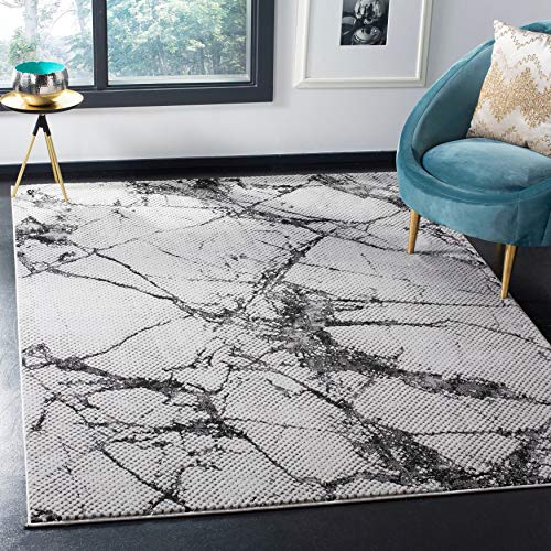 Tapete decorativo Safavieh Lurex 9'x12' gris y negro miniatura 1