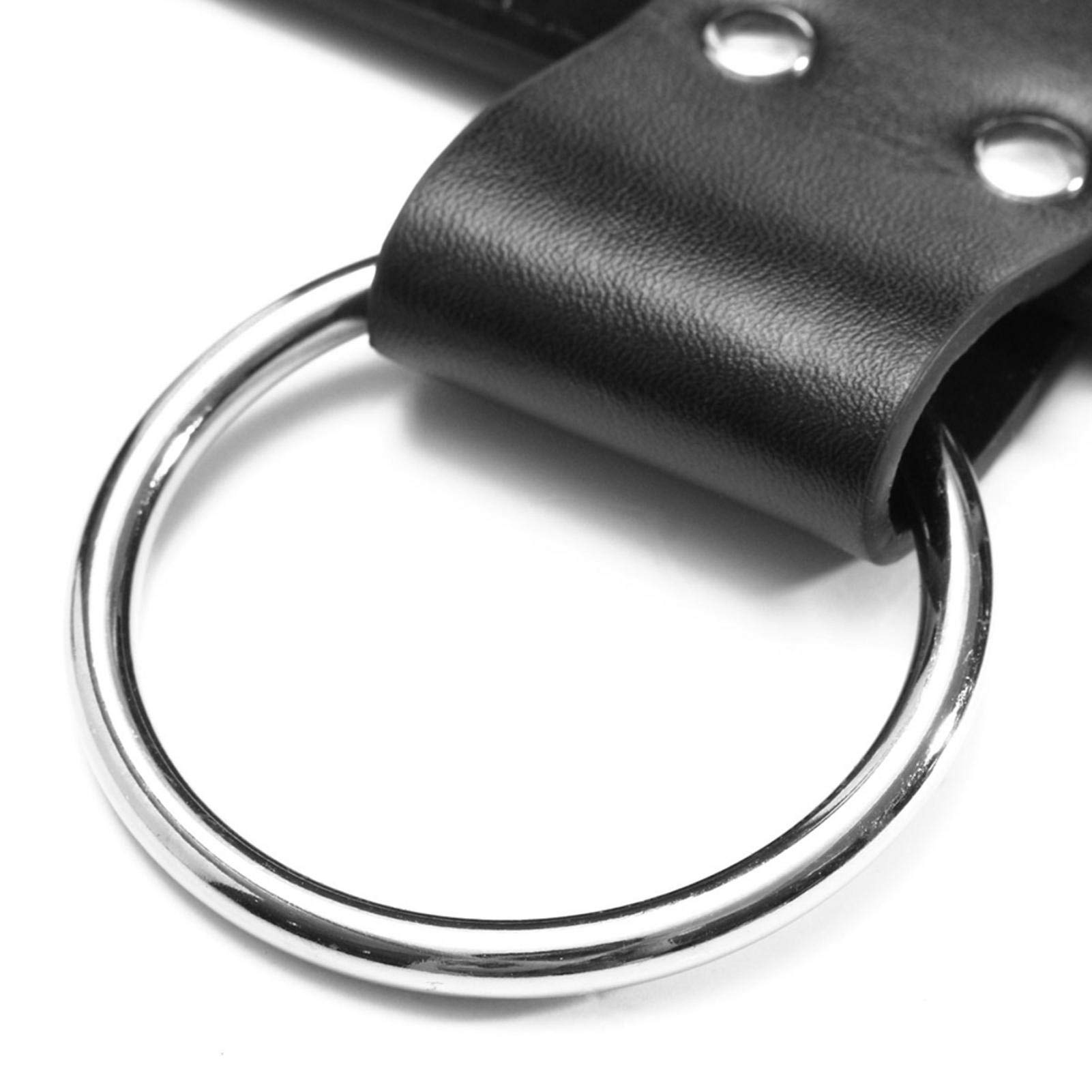 Blcak - Arnés de pecho de piel para hombre, con correas de hombros y de sujeción en piel