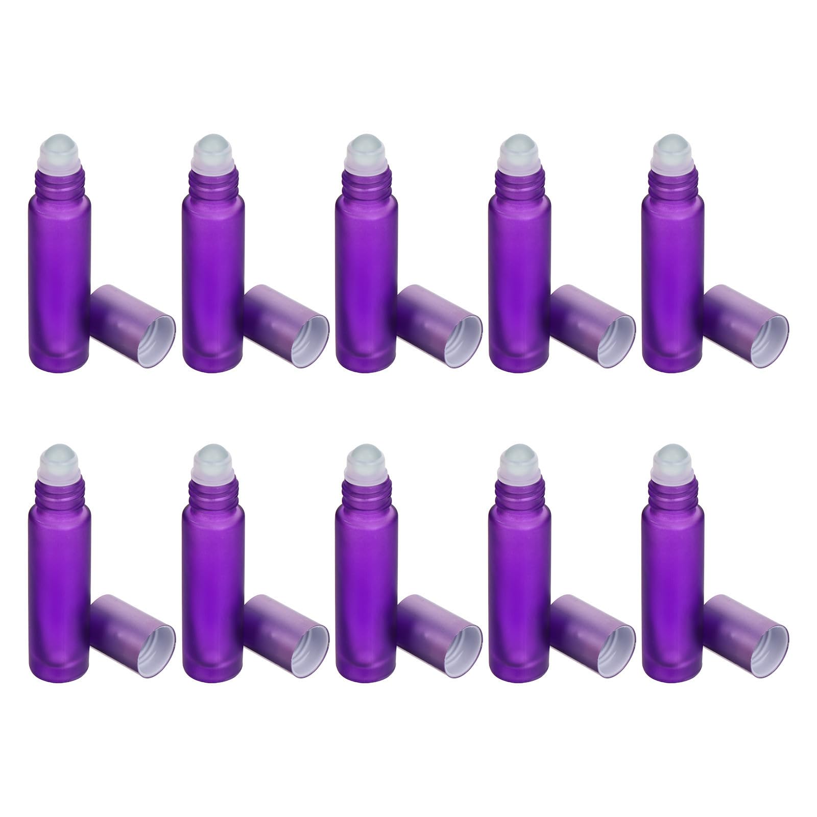 Botellas de vidrio para aceites de 10ml con rodillo anti derrames para viajar sin fugas