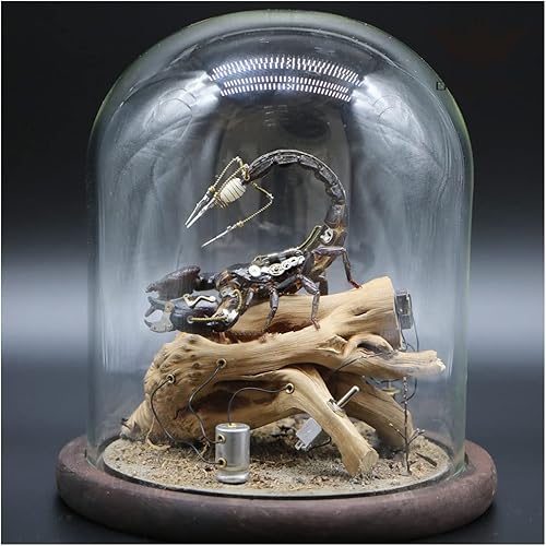 Steampunk Mecánico Asia Escorpión Negro Escorpión Escorpión Escorpión Taxidermia para Educación Ciencia y Escritorio Artesanía