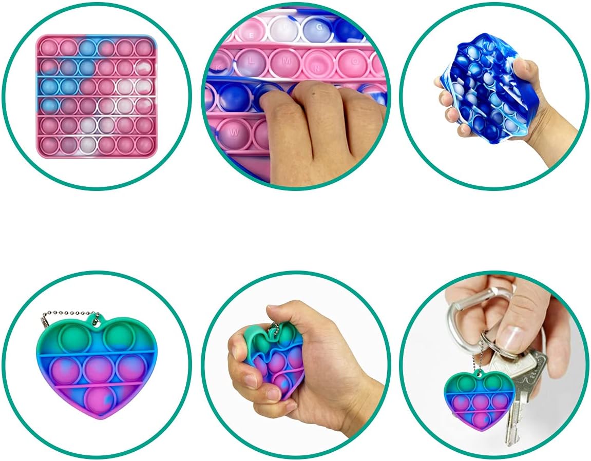 Anditoy 36 Pcs Fidget Sensory Pop Toys Pack with Mini Pop Dimple Toys for Kids Girls Boys Adults Stress Relief Party Favors