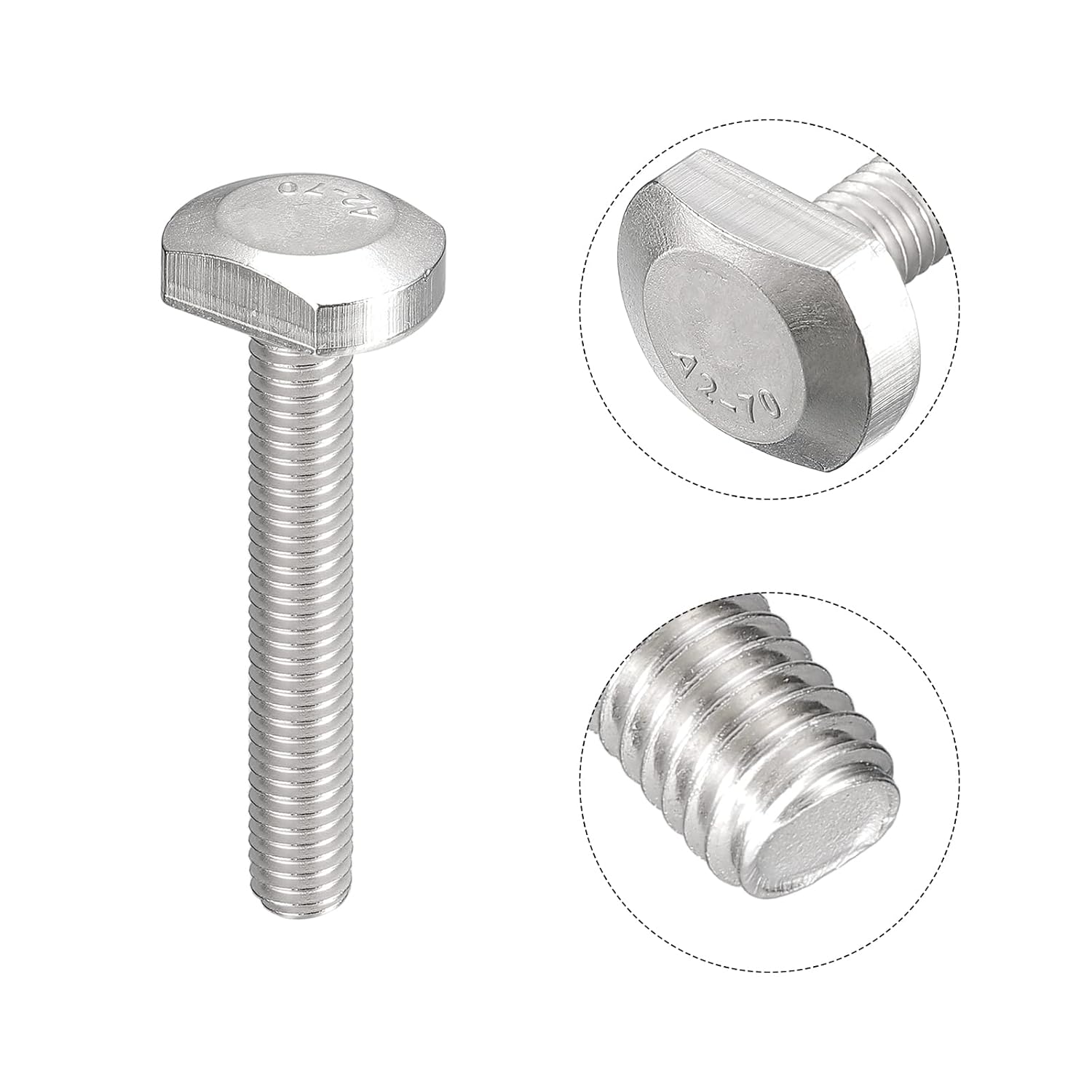 T-Slot Bolts, 5pcs M6x40mm T Slot Drop-in Stud Sliding Bolts 304 Stainless Steel T Shape Screws for T Track