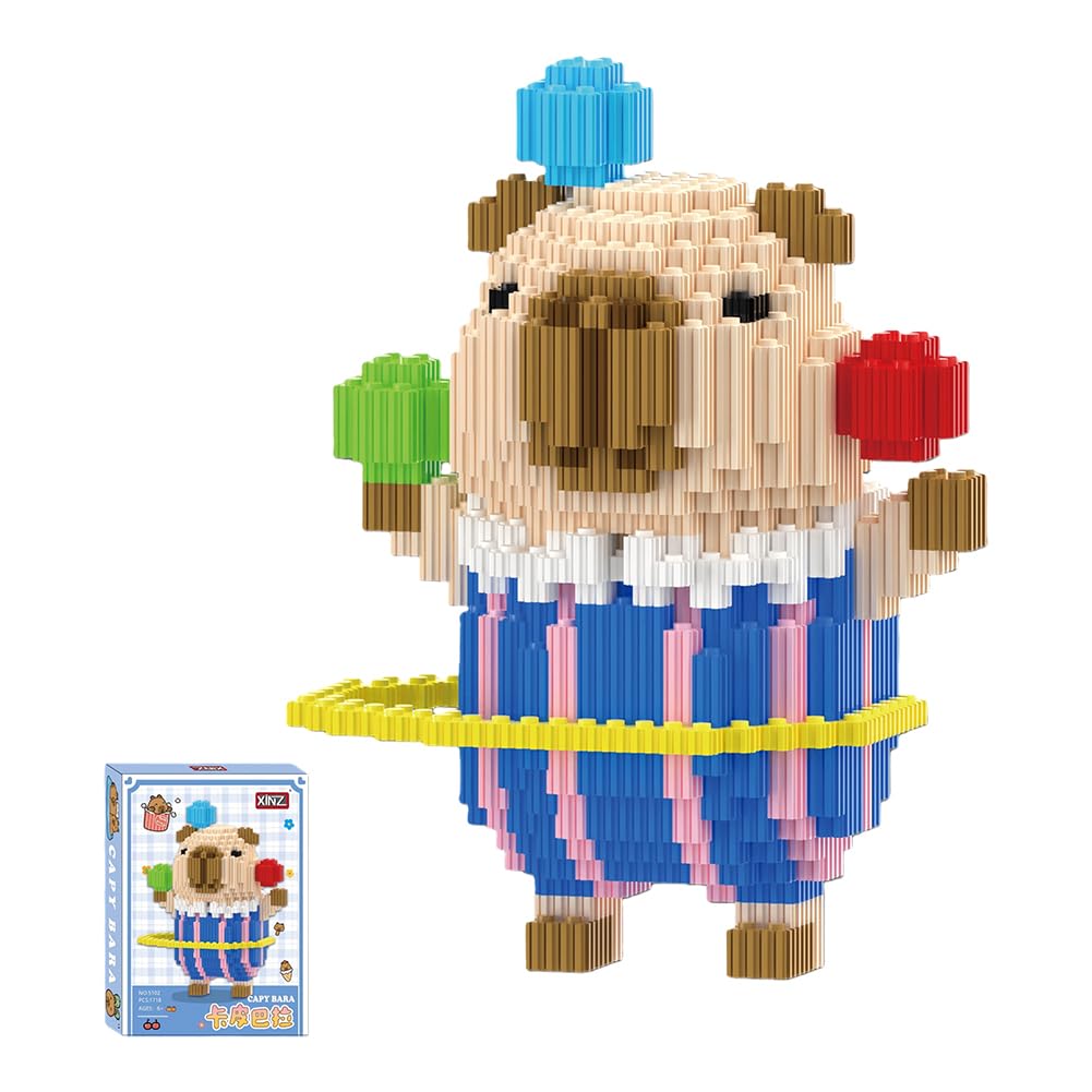 MGKEOUF3D Circus Performance Capybara Building Set,Desk Decor Capybara Gift