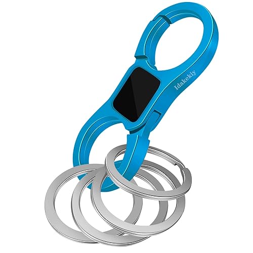 Idakekiy Key Chain Quick Release Spring with 4 Key Rings