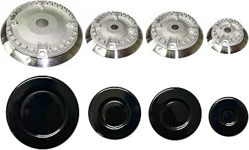 Candy Iberna Hoover - Kit of 4 Sabaf Burners Complete with Flame Splitting Plates for Kitchen Hob 4 Burners - Made in Italy - CA01