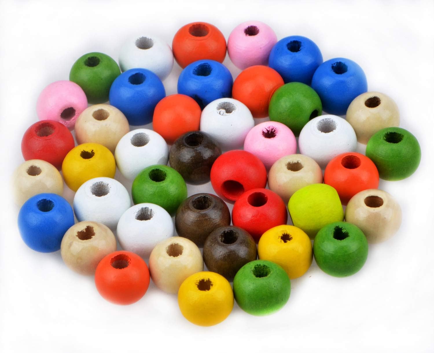 AD Beads Wood Spacer Loose Wooden Craft Beads Big Hole